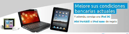 Banner de la oferta de Oficinadirecta ofreciendo el iPad, netbook o iPod.