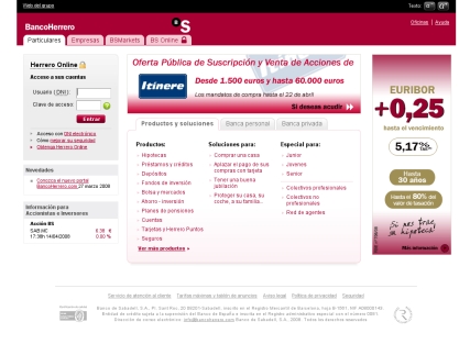 Banco Herrero, web nueva