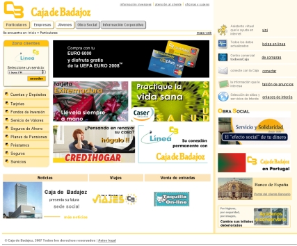 Caja Badajoz, Web nueva.