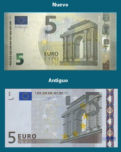 Comparación del nuevo y viejo billete