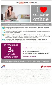 Imagen del correo enviado por Visa Cepsa