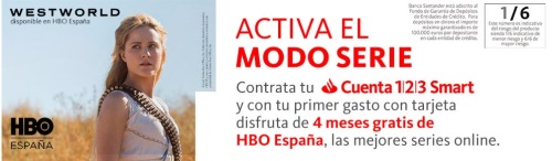 4 meses HBO Gratis Cuenta Smart 123 Banco Santander